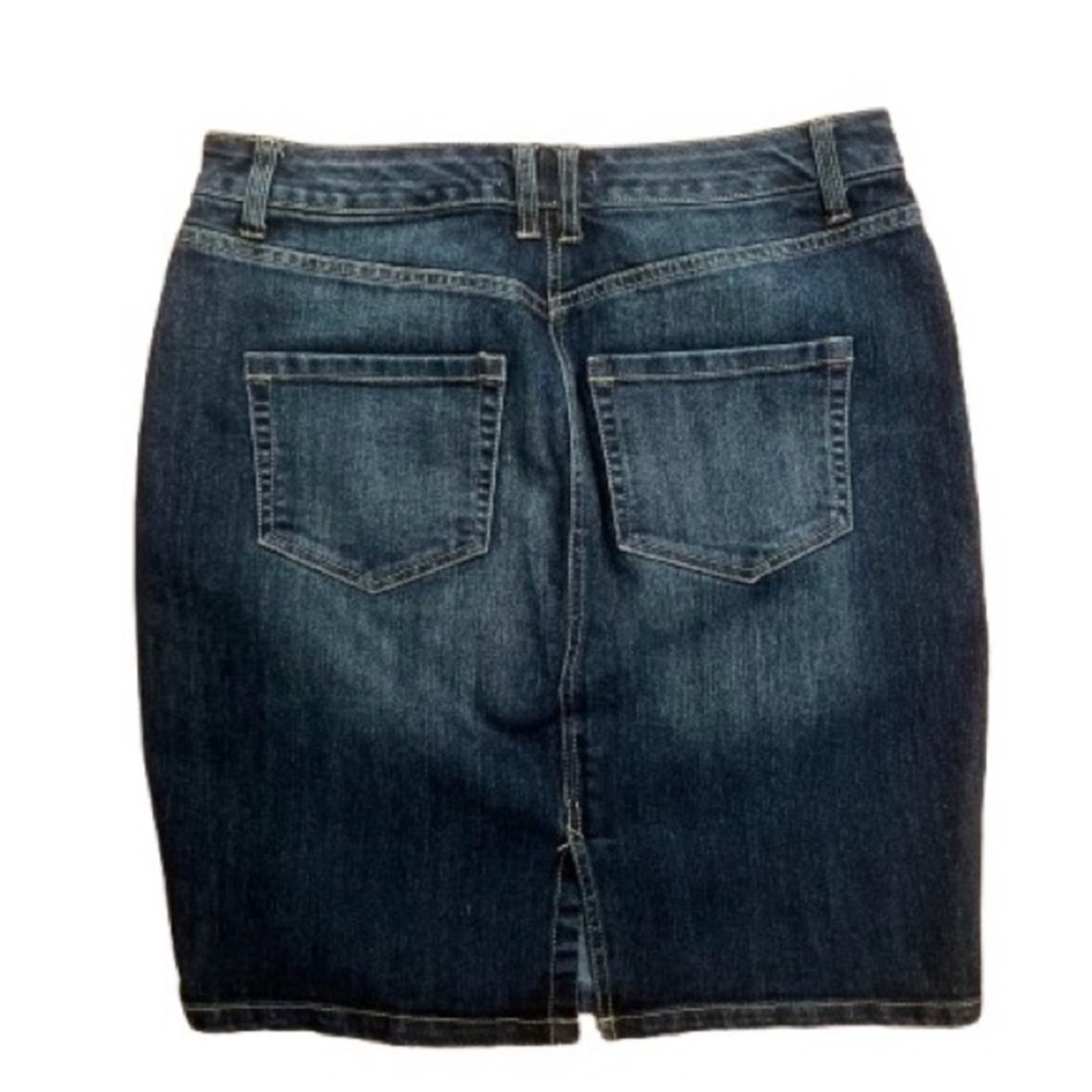 Vintage America Blue Knee-Length Pencil Skirt